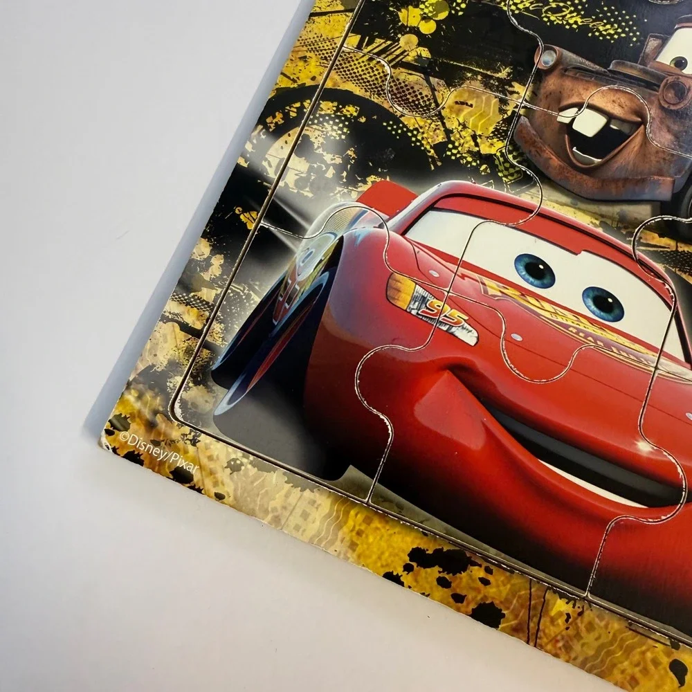 Y2K 2009 Disney Pixar Cars  Mcqueen Mater Wooden 12 piece jigsaw Tray Puzzle